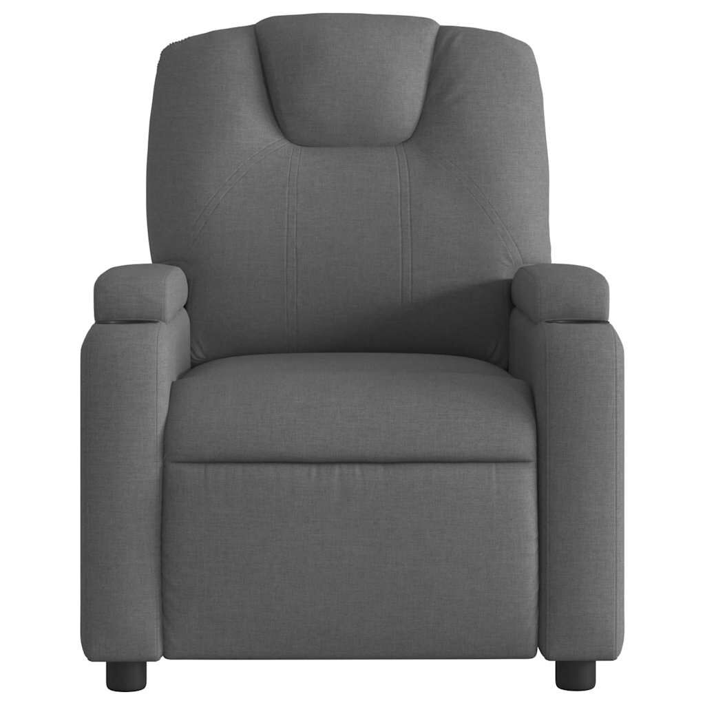 vidaXL Electric Massage Recliner Chair Dark Grey Fabric