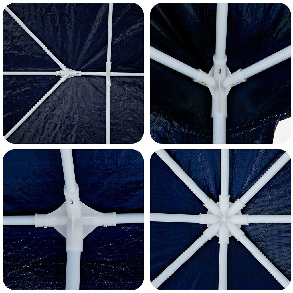 vidaXL Party Tent with 8 Sidewalls Blue 4x4 m PE