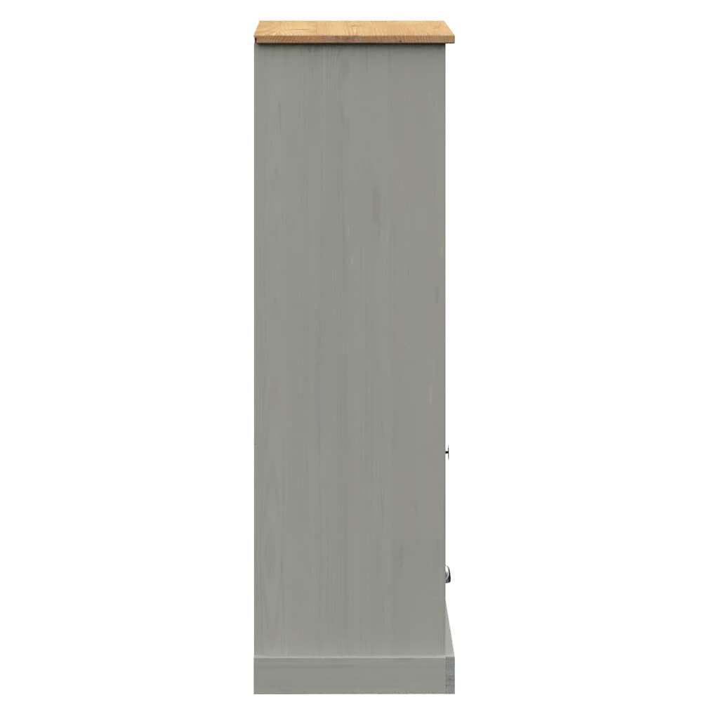 vidaXL Bookcase VIGO Grey 60x35x114.5 cm Solid Wood Pine