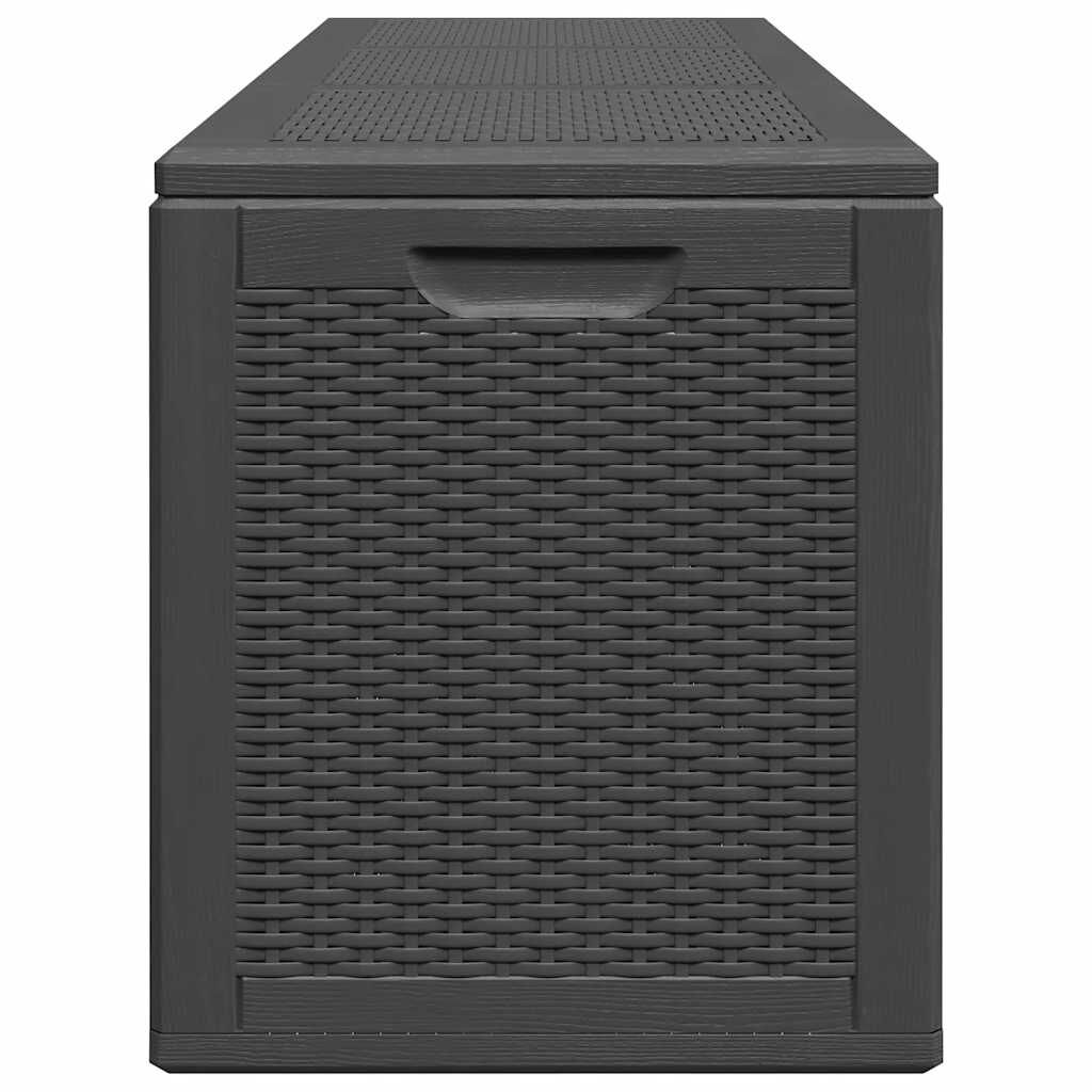 vidaXL Garden Storage Box 270L Black PP Rattan