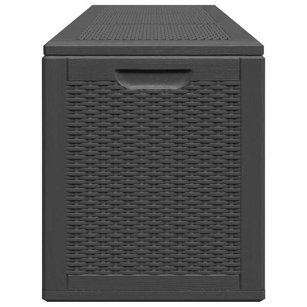 vidaXL Garden Storage Box 270L Black PP Rattan