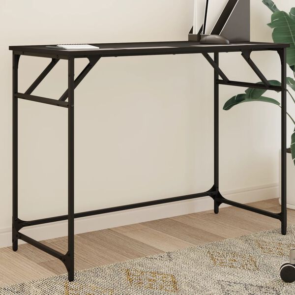 vidaXL Desk Black 100x45x76 cm Engineered Wood and Powder-coated Steel