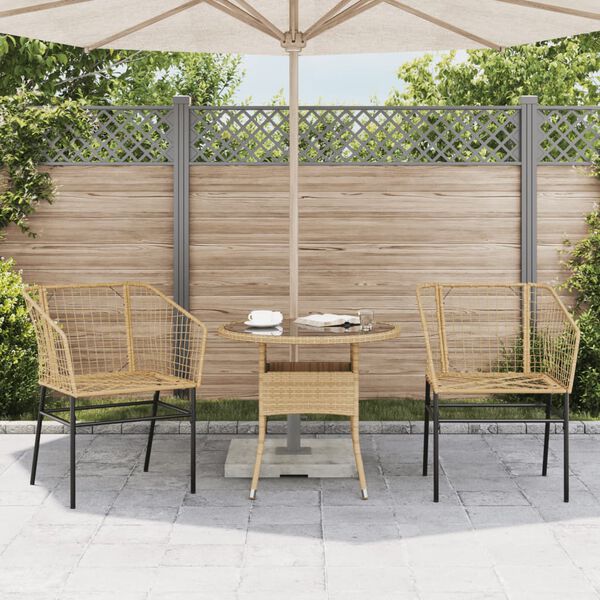 vidaXL Garden Chairs 2 pcs Brown Poly Rattan