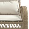 vidaXL 4 Piece Garden Sofa Set with Cushions Beige Poly Rattan