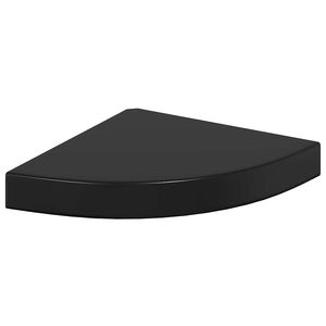 vidaXL Floating Corner Shelf High Gloss Black 25x25x3.8 cm MDF