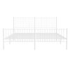 vidaXL Metal Bed Frame without Mattress with Footboard White 193x203cm