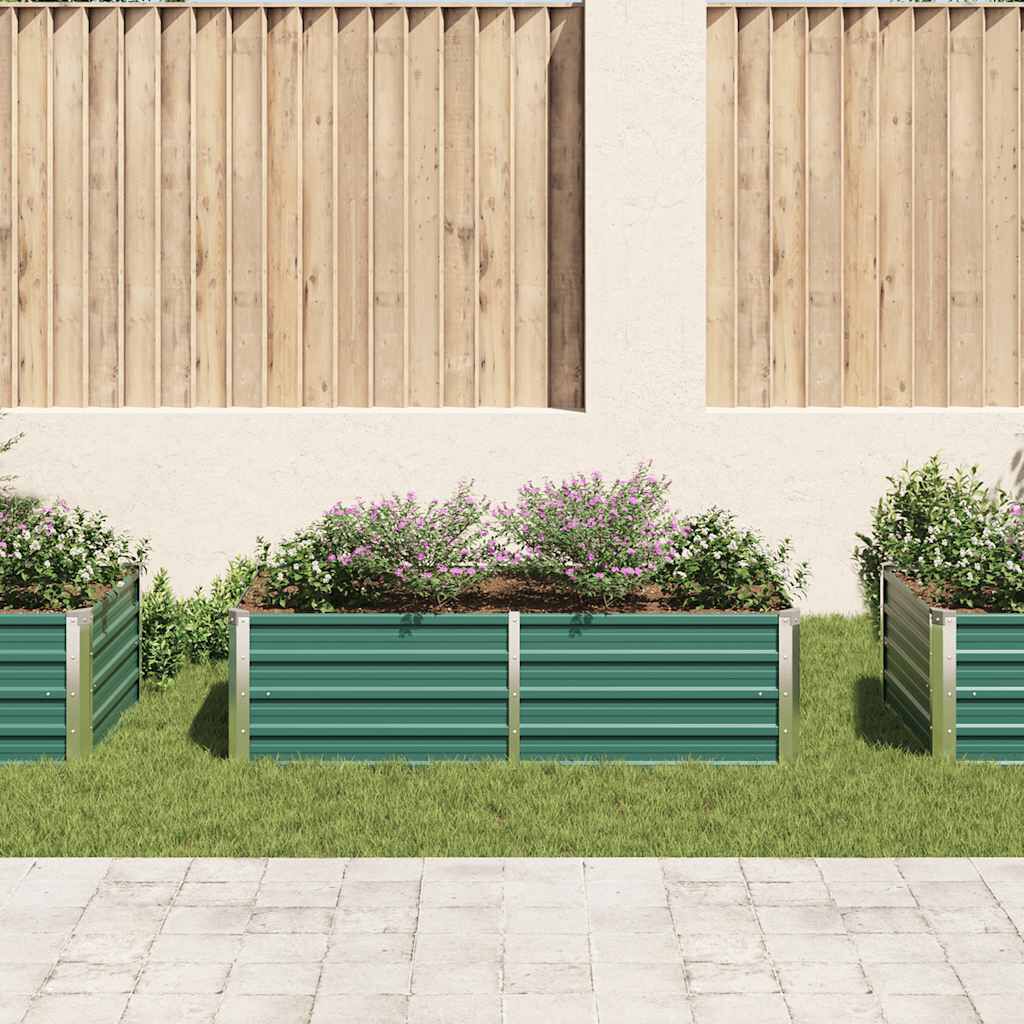 vidaXL Raised Garden Bed 160x80x45 cm Galvanised Steel Green