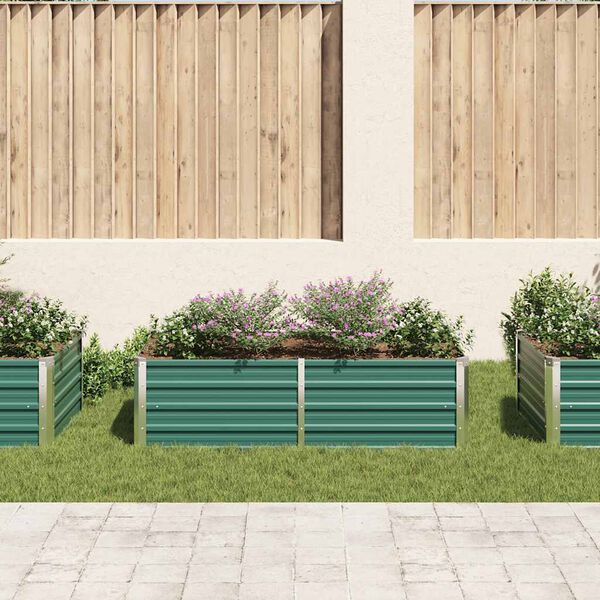 vidaXL Raised Garden Bed 160x80x45 cm Galvanised Steel Green