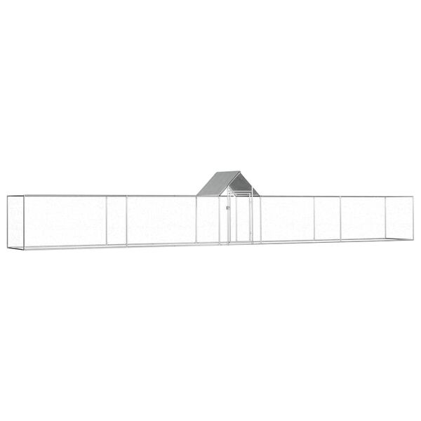 vidaXL Chicken Coop 9x1x1.5 m Galvanised Steel