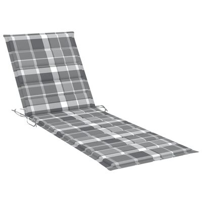 vidaXL 2-Person Garden Sun Lounger with Cushion Grey Solid Acacia Wood