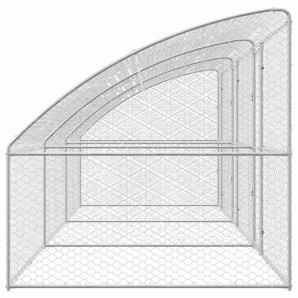 vidaXL Dog Kennel with Storage 3 pcs Silver 6 x 2 x 2 m Steel