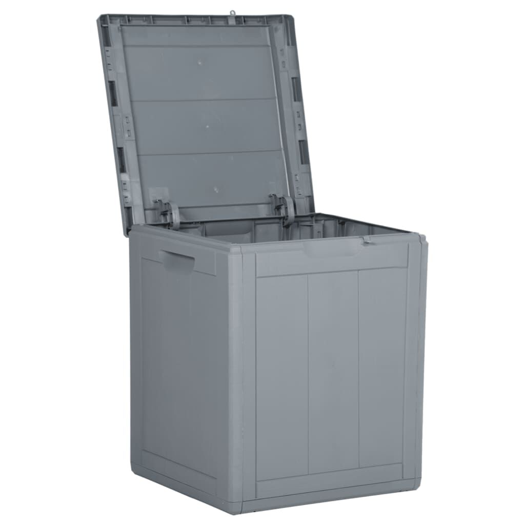 vidaXL Garden Storage Box 90L Grey PP Rattan