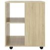 vidaXL Rolling Cabinet Sonoma Oak 60x53x72 cm Engineered Wood