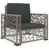 vidaXL 6 Piece Garden Lounge Set with Cushions Poly Rattan grey