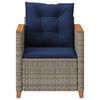 vidaXL Garden Chair with Cushions Grey Poly Rattan