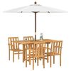 vidaXL Garden Dining Set 5 pcs Brown 160 x 80 x 75 cm Solid teak wood