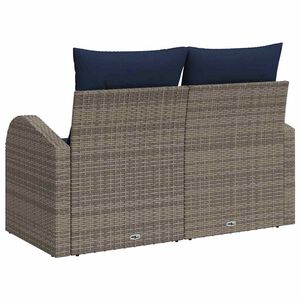 vidaXL Garden Sofa Grey 124 x 62 x 85cm Poly Rattan