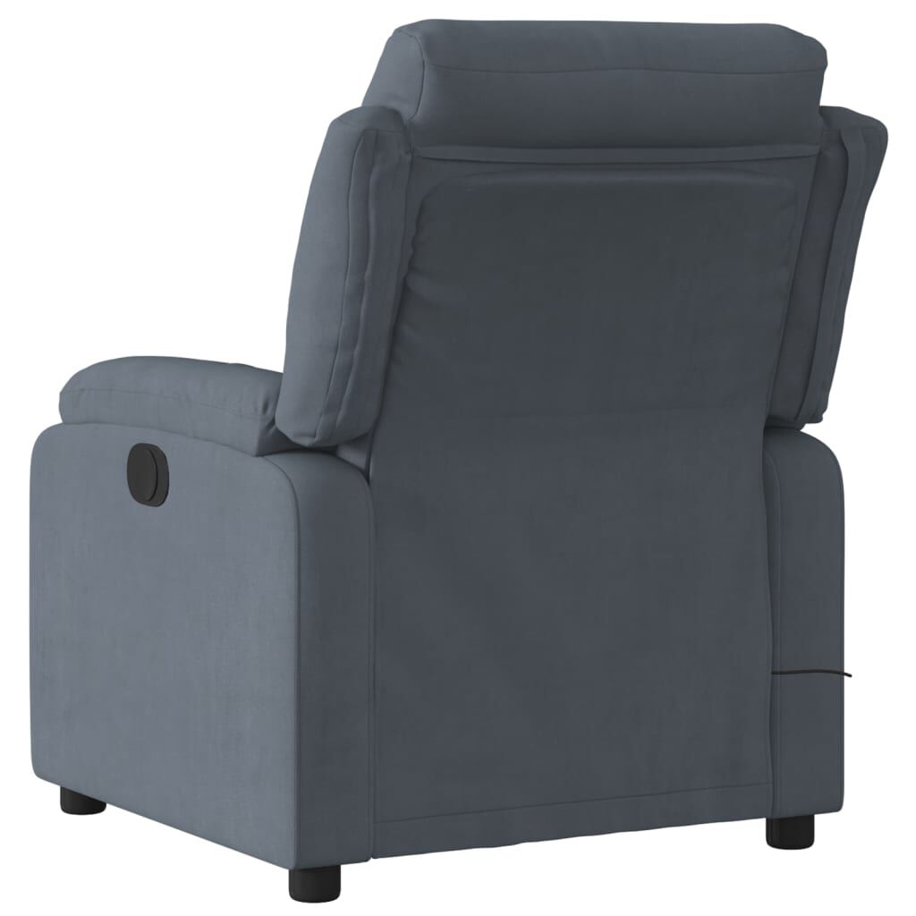 vidaXL Massage Recliner Chair Dark Grey Velvet