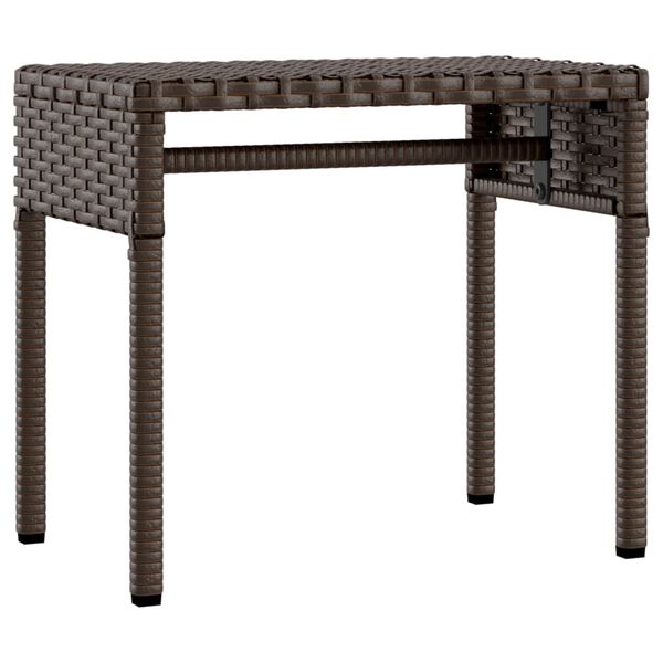 vidaXL Sun Lounger with Canopy and Table Brown Poly Rattan