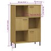 vidaXL Bookcase with Metal Legs Brown 90x35x128.5 cm Solid Wood OSLO