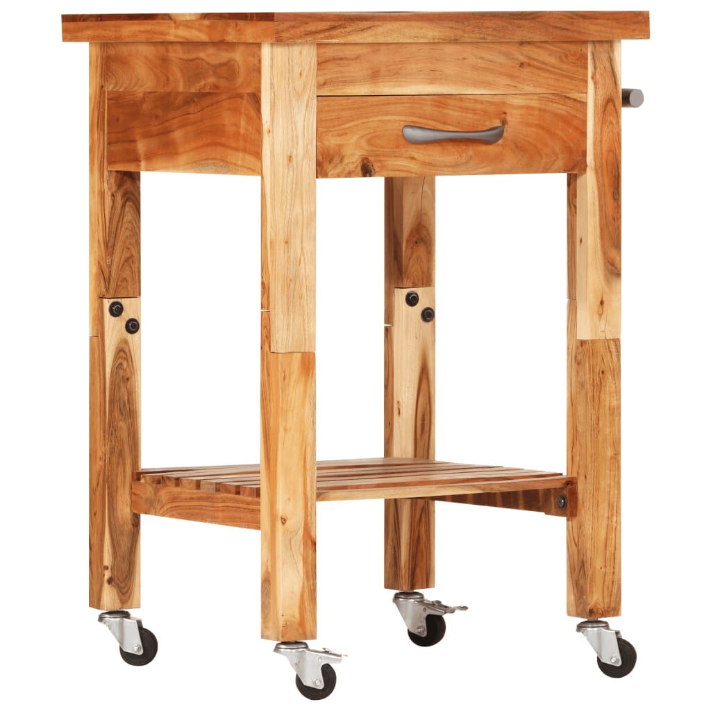 vidaXL Kitchen Trolley 55x55x89 cm Solid Wood Acacia