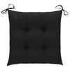 vidaXL Garden Chairs 2 pcs with Black Cushions Solid Teak Wood