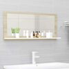 vidaXL Bathroom Mirror White and Sonoma Oak 90x10.5x37 cm Engineered Wood