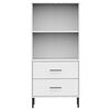 vidaXL Bookcase with 2 Drawers White 60x35x128.5 cm Solid Wood OSLO