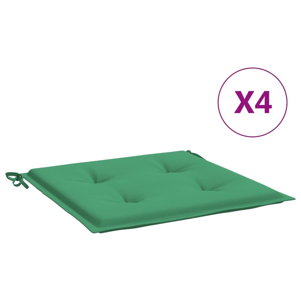 vidaXL Garden Chair Cushions 4 pcs Green 50x50x3 cm Oxford Fabric