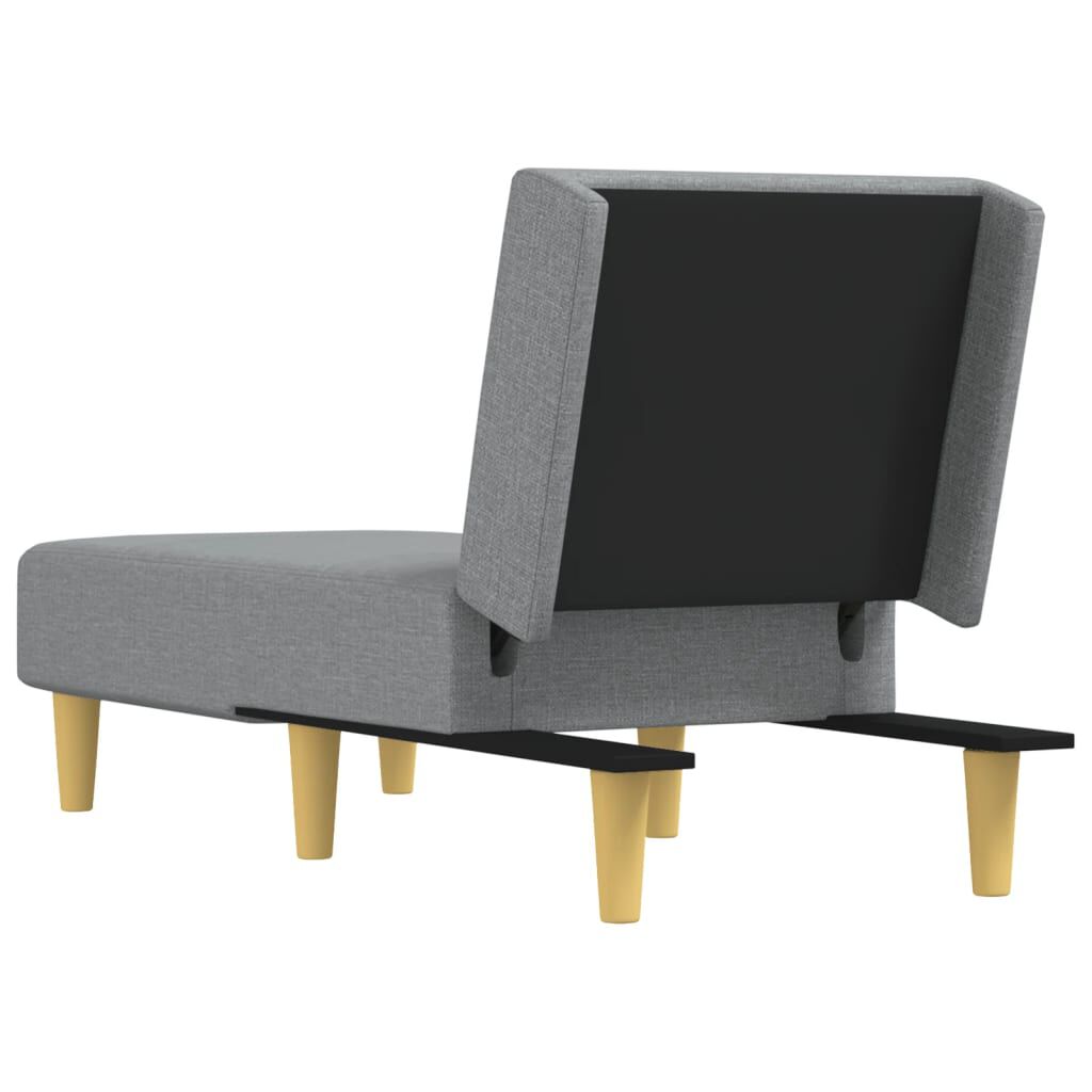 vidaXL Chaise Longue Light Grey Fabric