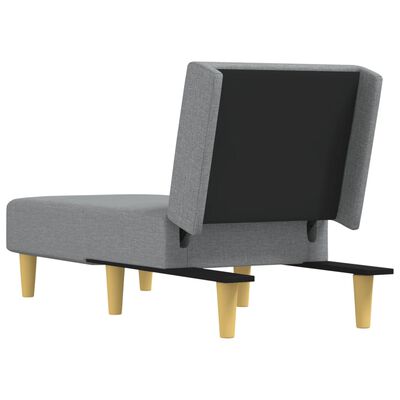 vidaXL Chaise Longue Light Grey Fabric