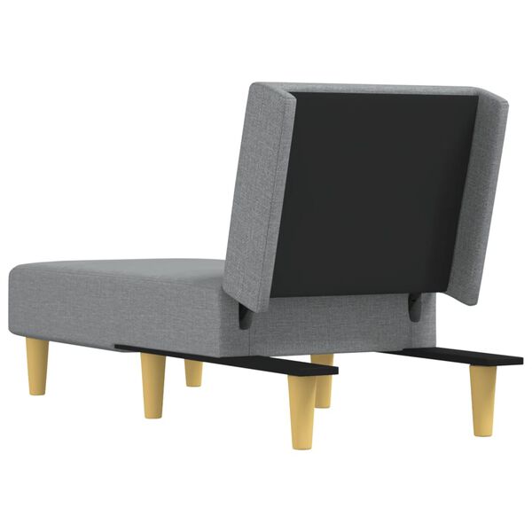 vidaXL Chaise Longue Light Grey Fabric