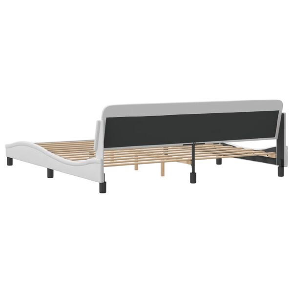 vidaXL Bed Frame "Dover" White 193x203 cm Faux Leather