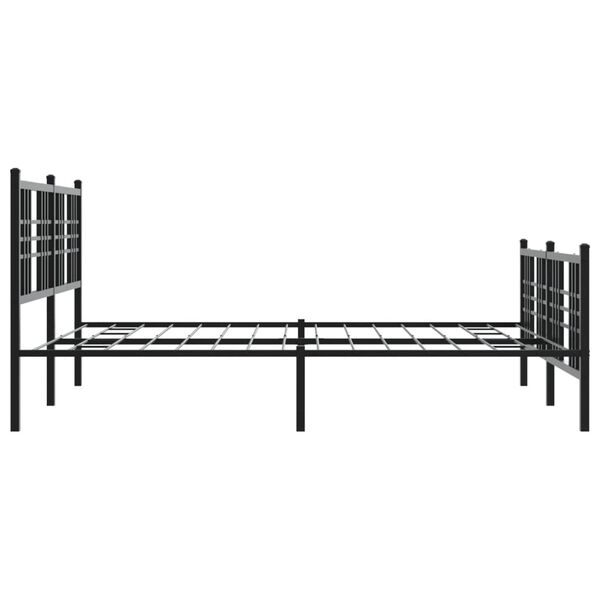 vidaXL Metal Bed Frame without Mattress with Footboard Black 150x200cm