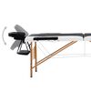 vidaXL Foldable Massage Table 2 Zones Wood Black and White