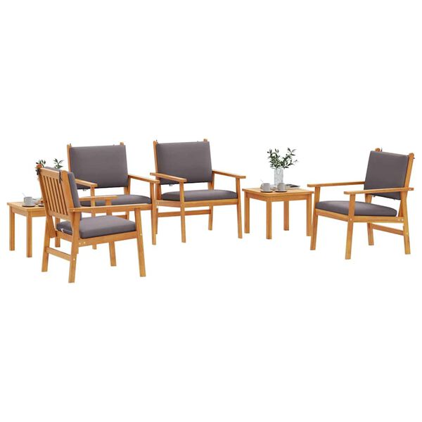vidaXL Garden Sofa Set 6 pcs Brown Solid Acacia Wood