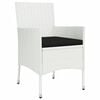 vidaXL 9 Piece Garden Dining Set with Cushions White Poly Rattan