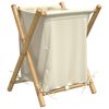 vidaXL Laundry Basket Cream White 45x55x63,5 cm Bamboo