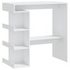 vidaXL Bar Table with Storage Rack White 100x50x101.5 cm