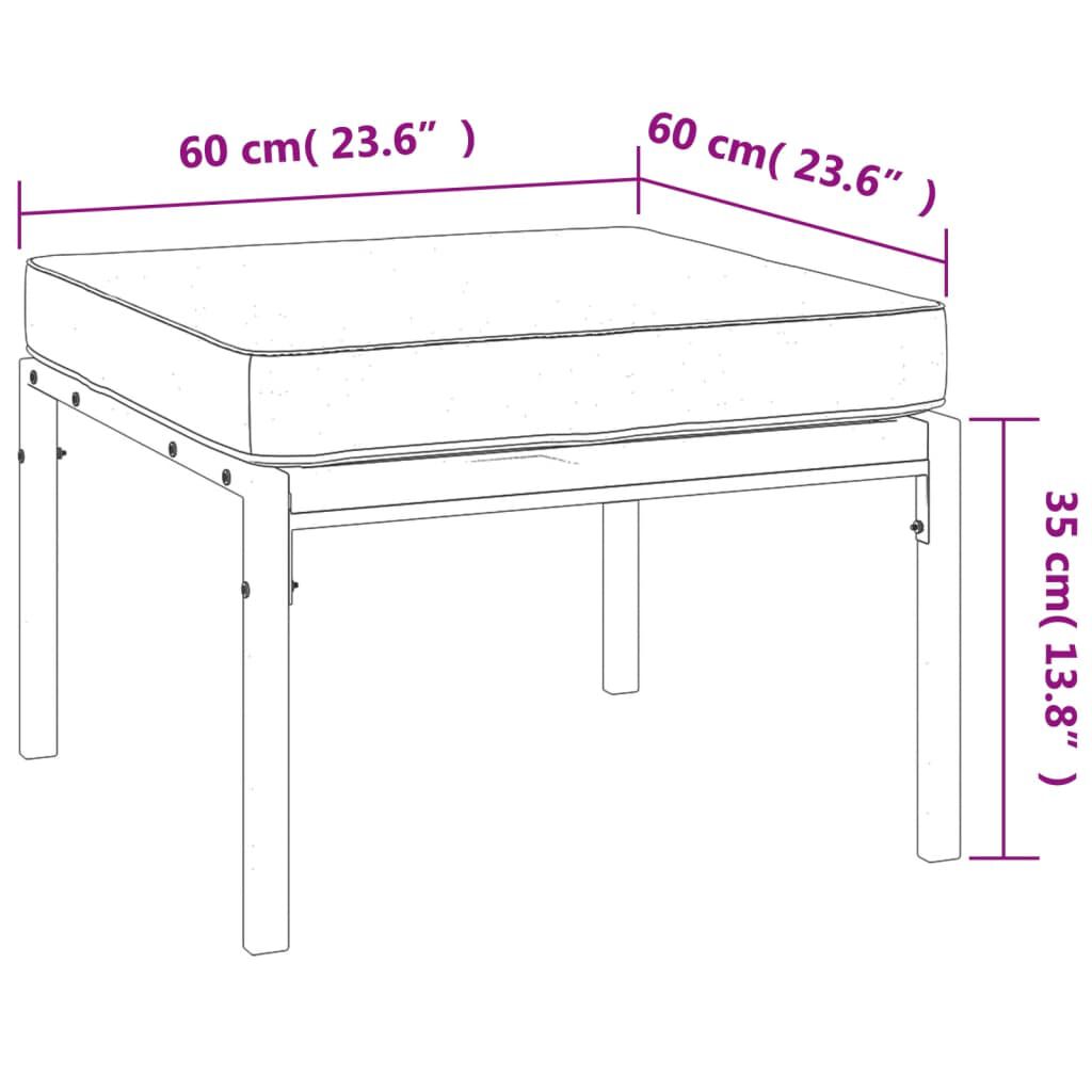 vidaXL 5 Piece Garden Lounge Set with Sand Cushions Steel