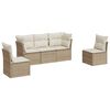 vidaXL 5 Piece Garden Sofa Set with Cushions Beige Poly Rattan