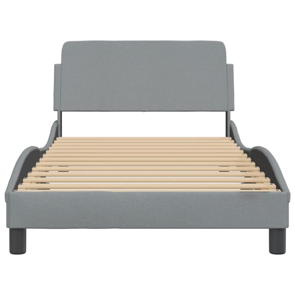 vidaXL Bed Frame without Mattress Light Grey 100x203 cm Fabric