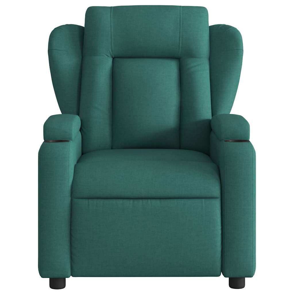 vidaXL Massage Recliner Chair Dark Green Fabric