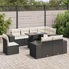 vidaXL 9 Piece Garden Sofa Set with Cushions Black Poly Rattan