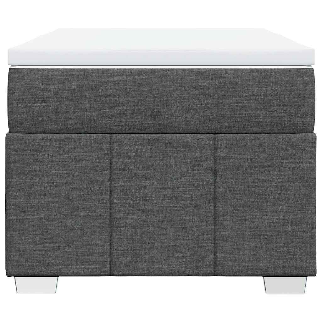 vidaXL Box Spring Bed with Mattress Dark Grey Twin XL Fabric
