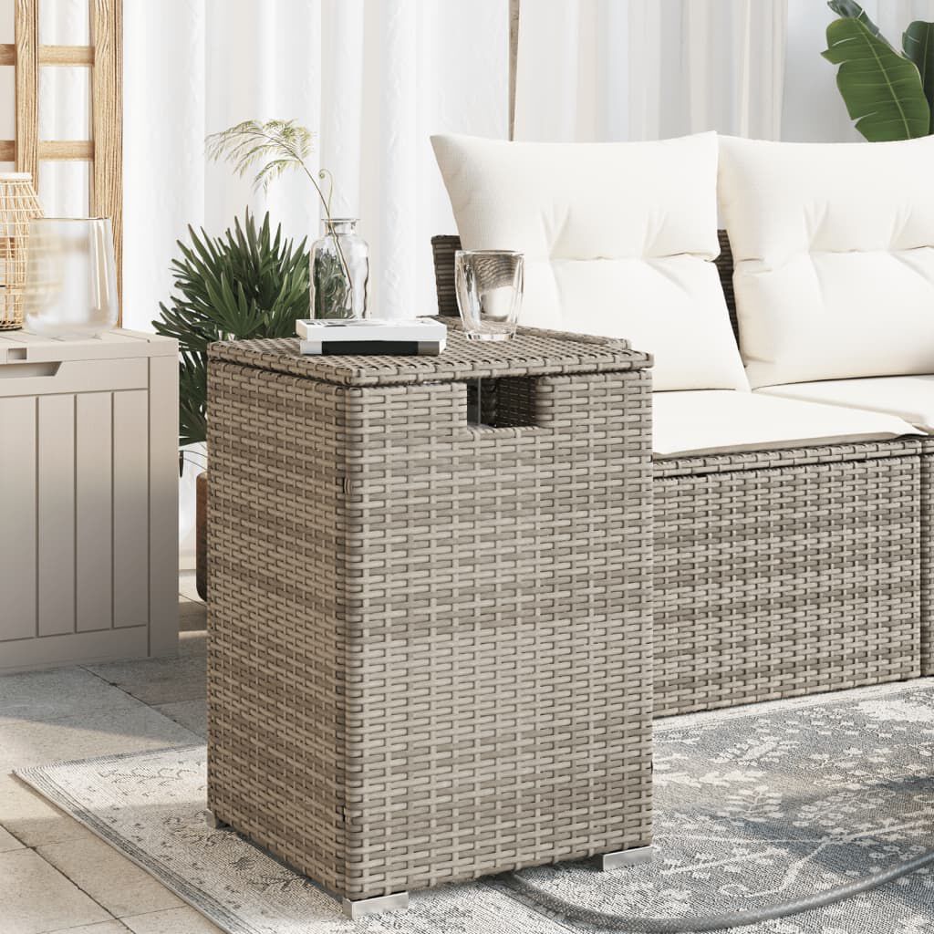 vidaXL Propane Tank Cover Table Grey 40x40x60 cm Poly Rattan