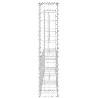 vidaXL U-shape Gabion Basket with 2 Posts Iron 140x20x100 cm