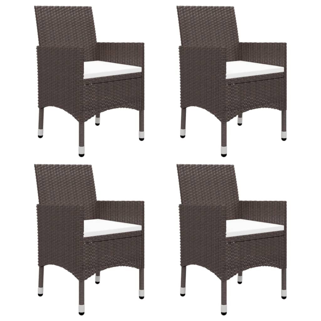 vidaXL 5 Piece Garden Dining Set Brown