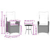 vidaXL 3 Piece Bistro Set with Cushions Beige Poly Rattan