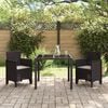vidaXL Garden Chair 2 pcs Brown 53 x 49 x 85 cm PP
